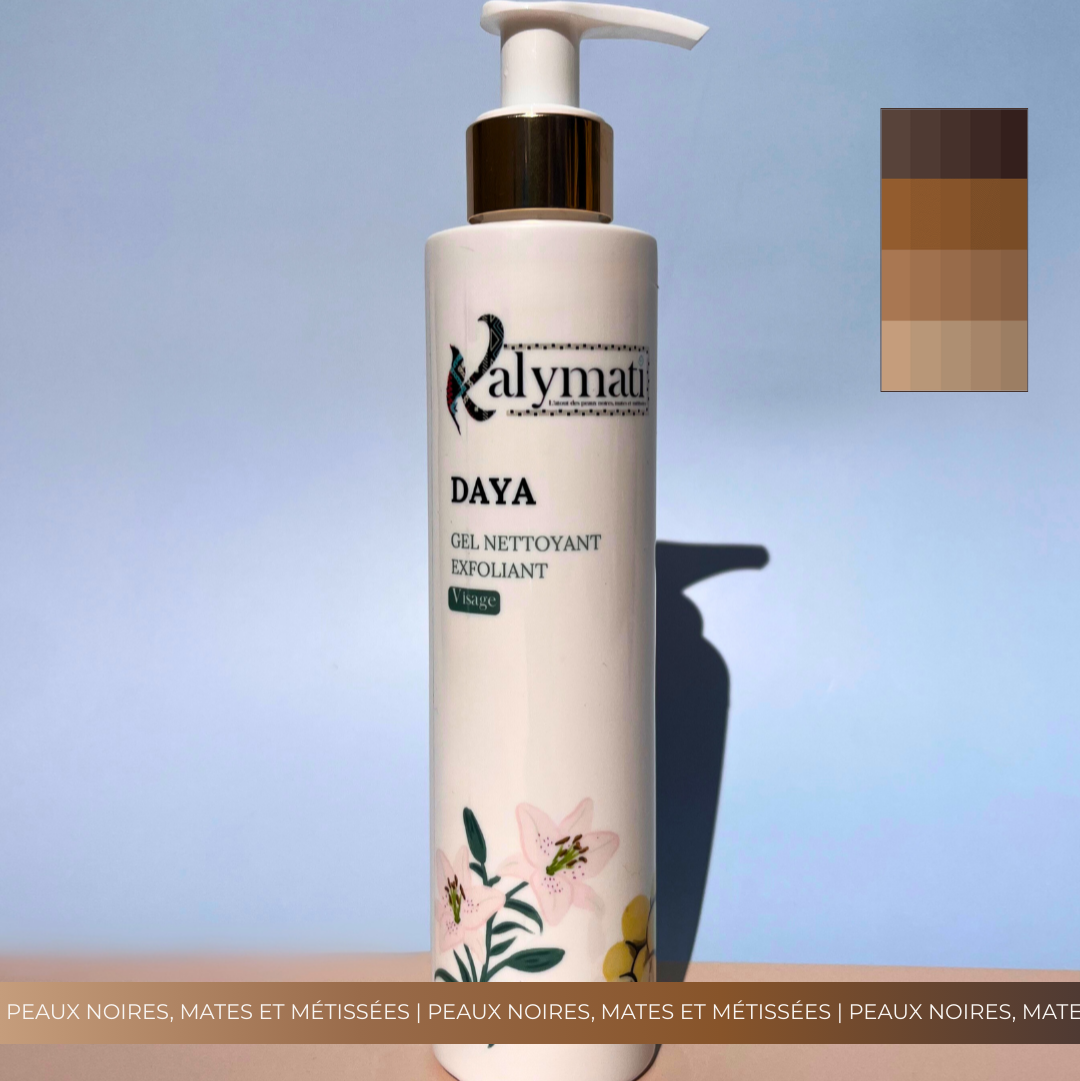 Gel nettoyant exfoliant visage DAYA – Peaux noires, mates et métissées